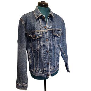 Mens' Vintage Levi's  Trucker Cowboy Blue Denim Button Jean Jacket Size 38